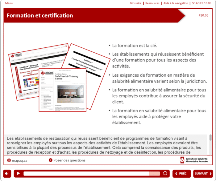 Certification de manipulateur d’aliments – SafeCheck® Avancée – Comprend un examen - Image 23