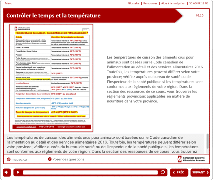 Certification de manipulateur d’aliments – SafeCheck® Avancée – Comprend un examen - Image 20
