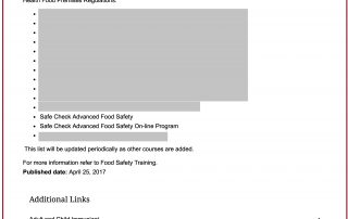 Prince Edward Island - Food Safety Course Approval A