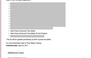 Prince Edward Island - Food Safety Course Approval A