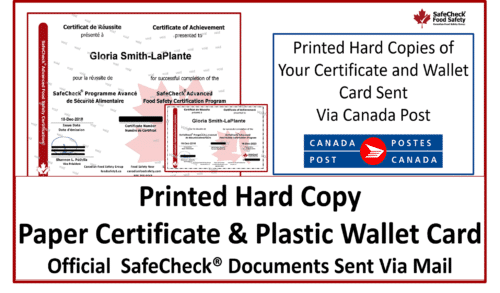 Mailed Hard Copy of Certificate and Plastic Wallet Card