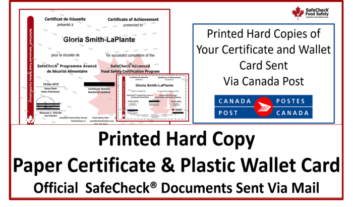 Mailed Hard Copy of Certificate and Plastic Wallet Card
