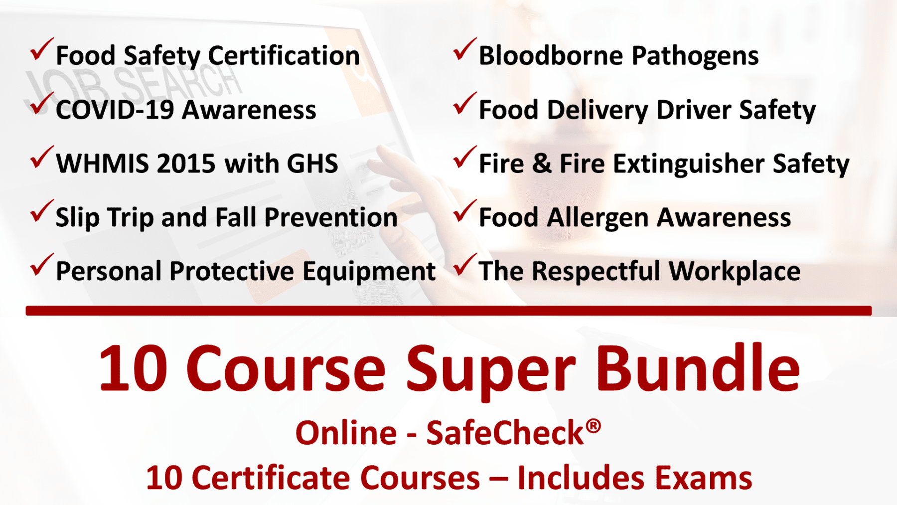 Food Safety Certification SafeCheck® Advanced Includes Exam & COVID