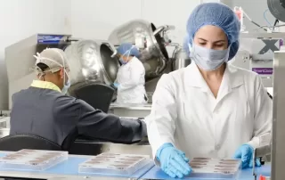 three technicians working in HACCP lab