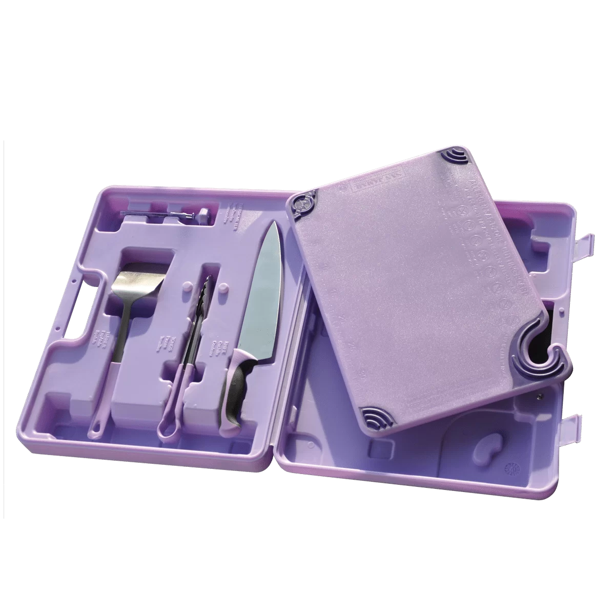 purple case of kitchenware