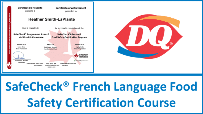 Dairy Queen French Language Food Safety Course - Approved By MAPAQ for Managers