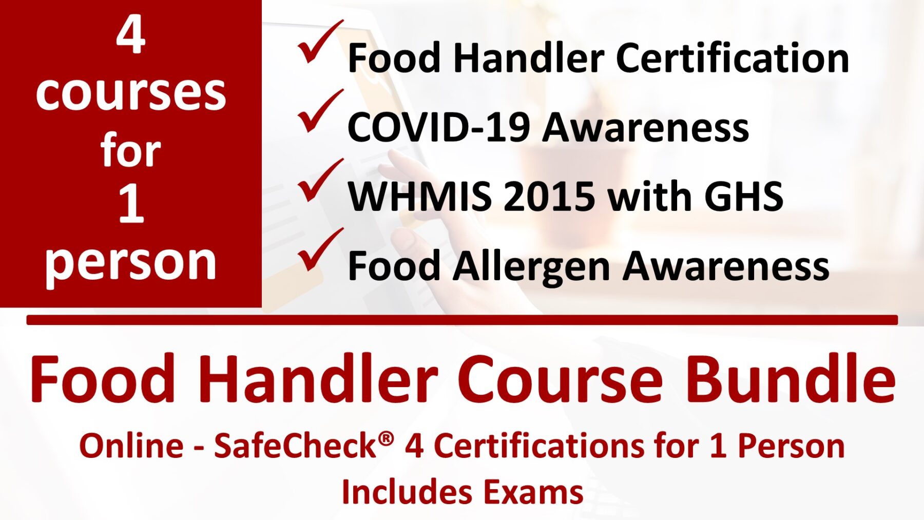 SafeCheck Food Handler Course Bundle for 1 Person