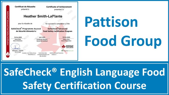 Pattison Food Group Food Safety Training