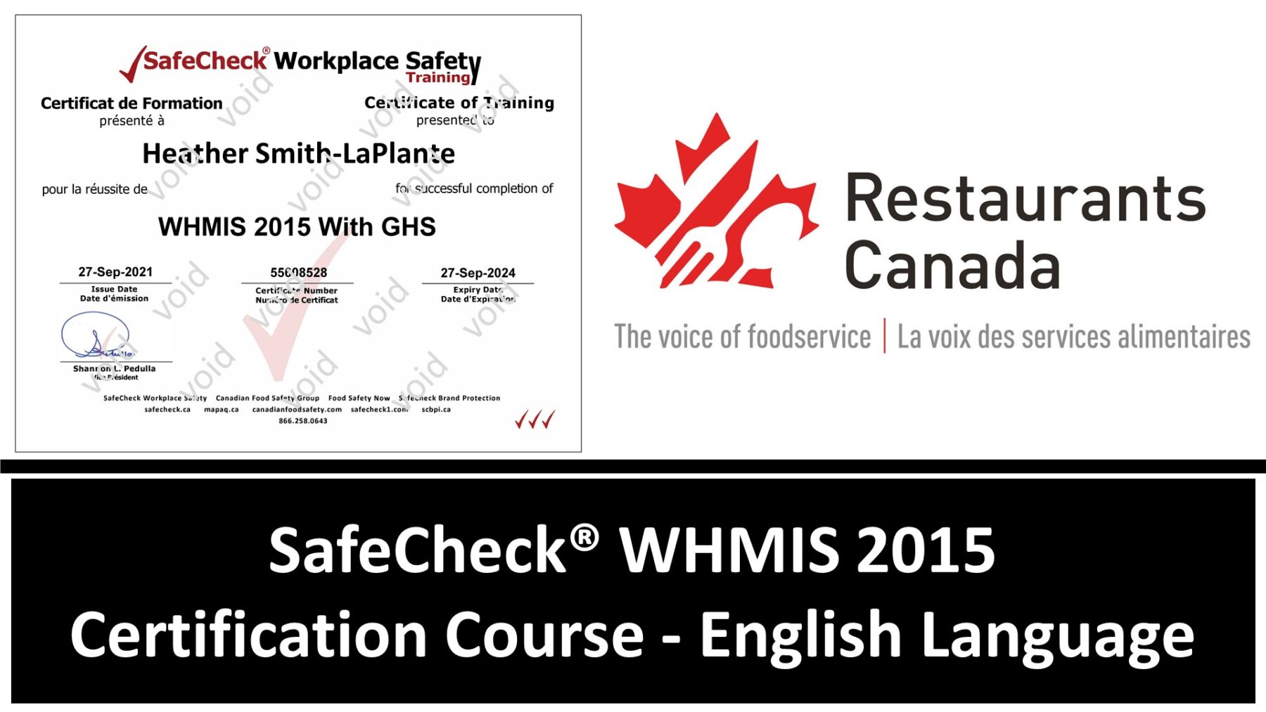 SafeCheck WHMIS Certification Course - Restaurants Canada