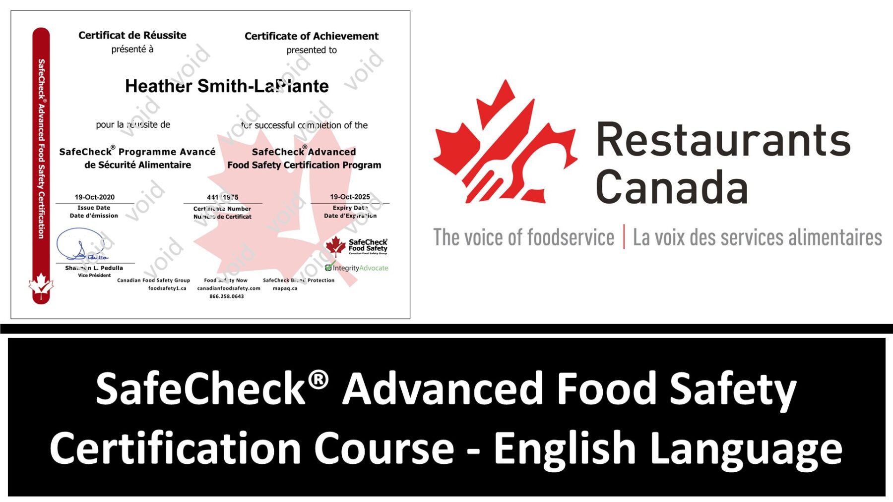 SafeCheck Food Safety Certification Course - Restaurants Canada