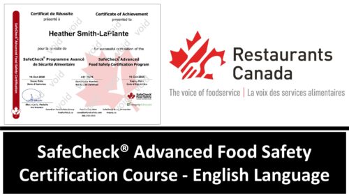 Restaurants Canada SafeCheck Advanced Food Safety Certification Course