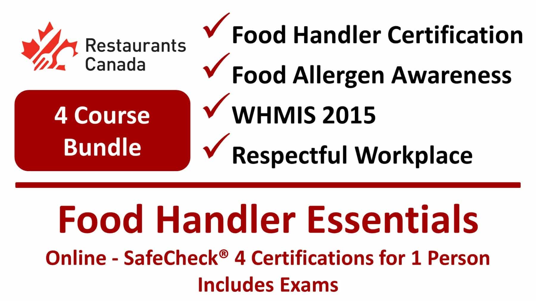SafeCheck Food Handler Essentials – Restaurants Canada Members Exclusive – English Language