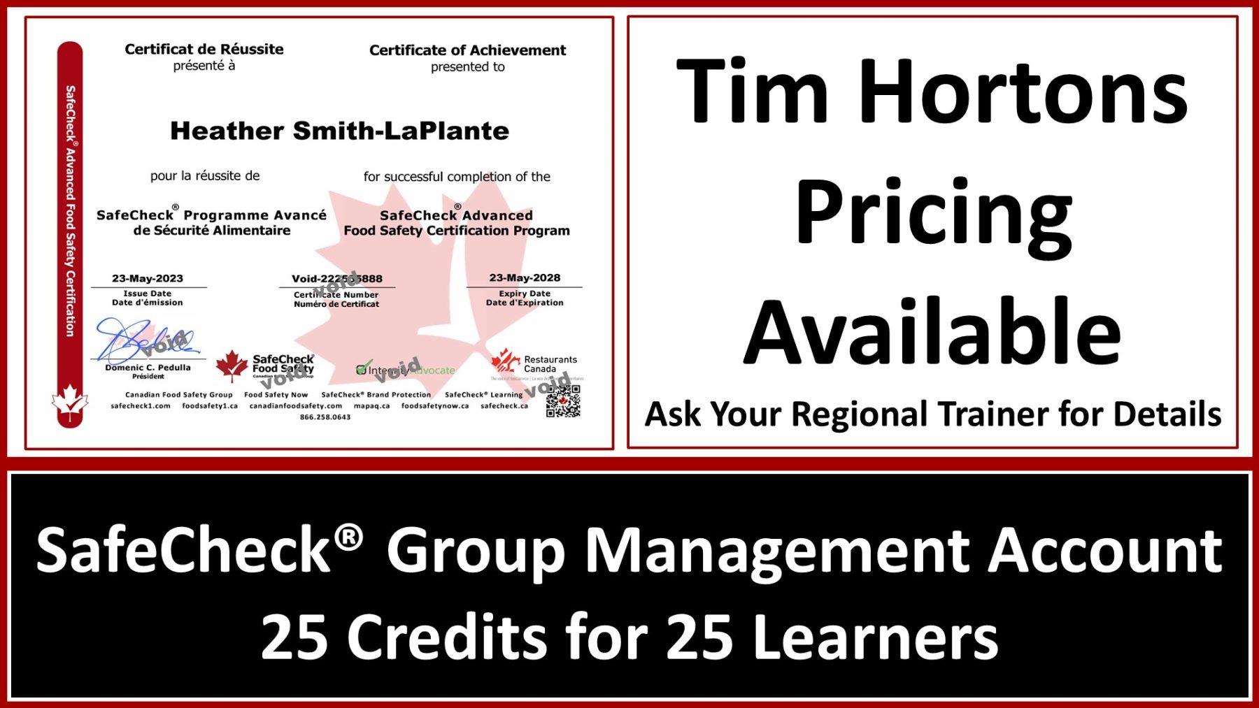 SafeCheck Food Safety Certification Course - Tims