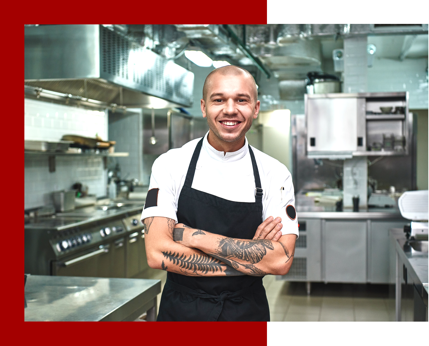 Secttion-01-home-page-02 $25 Food Handler Certificate - young chef in kitchen uses SafeCheck Learning to train all staff